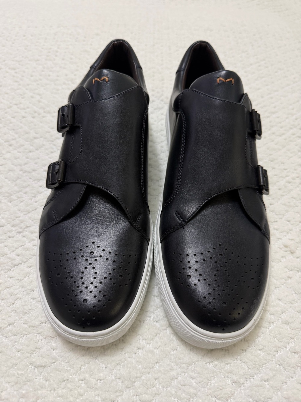 Martin Dingman Lorenzo Double Buckle Black Leather Sneaker Men’s Size 11 M